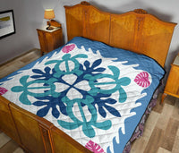 Hawaiian Turtle Pattern Premium Quilt - Pastel - Argu Style - AH - Polynesian Pride