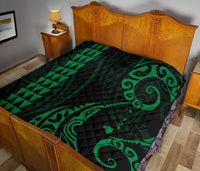 Hawaii Kakau Green Polynesian Premium Quilt - Polynesian Pride