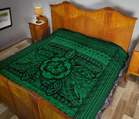 Hawaii Polyensian Turtle Premium Quilt Green - Polynesian Pride
