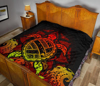 Hawaii Turtle Polynesian Red Premium Quilt - Kuly Style - Polynesian Pride
