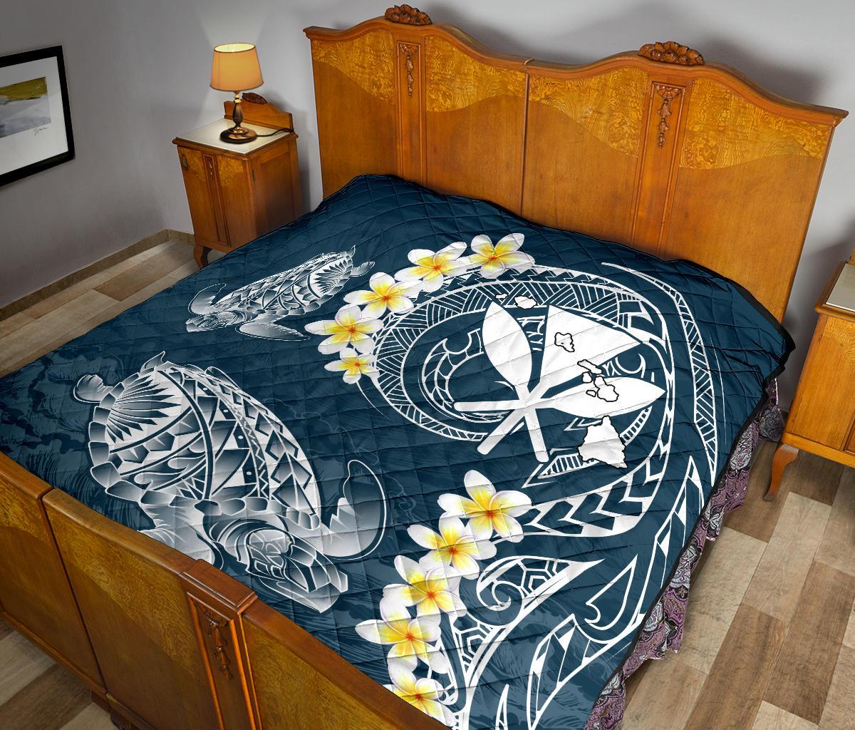 Hawaii Turtle Plumeria Polynesian Premium Quilt - Sease Style - Polynesian Pride