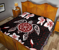 Hawaiian Reddie Turtle Plumeria Quilt - Polynesian Pride