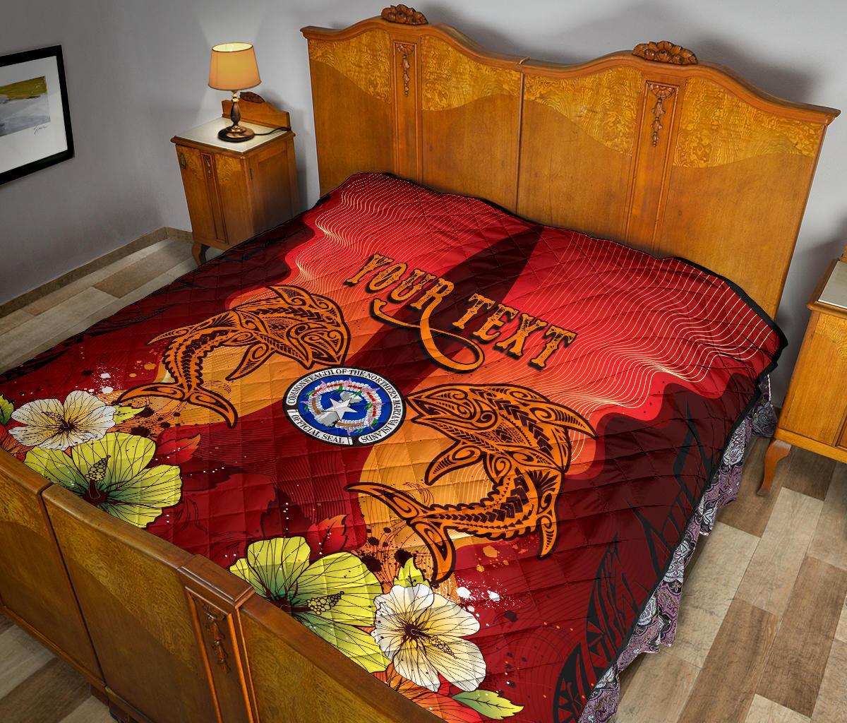 Northern Mariana Islands Personalised Premium Quilt - Tribal Tuna Fish - Polynesian Pride