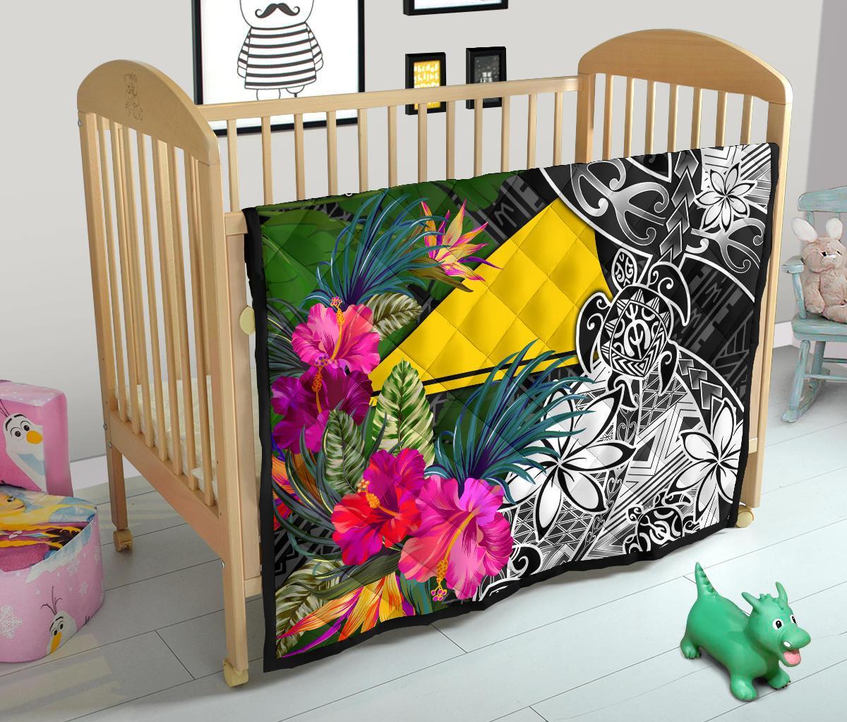 Tokelau Premium Quilt - Turtle Plumeria Banana Leaf - Polynesian Pride