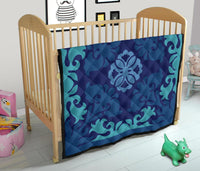 Hawaiian Tropical Pattern Premium Quilt - Indigo - Argu Style - AH - Polynesian Pride