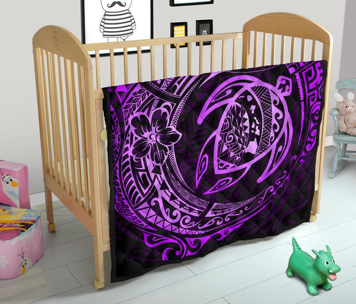 Hawaiian Turtle Polynesian Purple Premium Quilt - Polynesian Pride