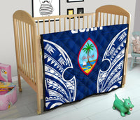 Guam Polynesian Premium Quilt - Pattern With Seal Blue Version - Polynesian Pride