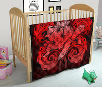 Hawaii Turtle Wave Polynesian Premium Quilt - Hey Style Red - Polynesian Pride