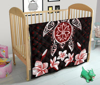 Hawaiian Reddie Turtle Plumeria Quilt - Polynesian Pride
