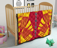 Kiribati Premium Quilt - Kiribati Coat Of Arms Polynesian Yellow Tattoo - Polynesian Pride