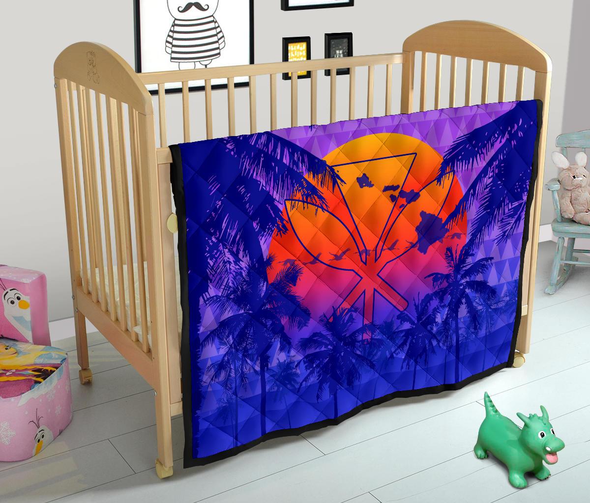 Hawaii Summer Sunset Kanaka Kakau Premium Quilt - Polynesian Pride