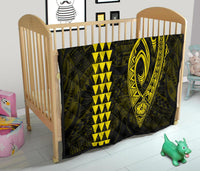Hawaii Kakau Makau Fish Hook Polynesian Premium Quilt - Yellow - Polynesian Pride