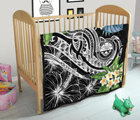 FSM Polynesian Premium Quilt - Summer Plumeria (Black) - Polynesian Pride