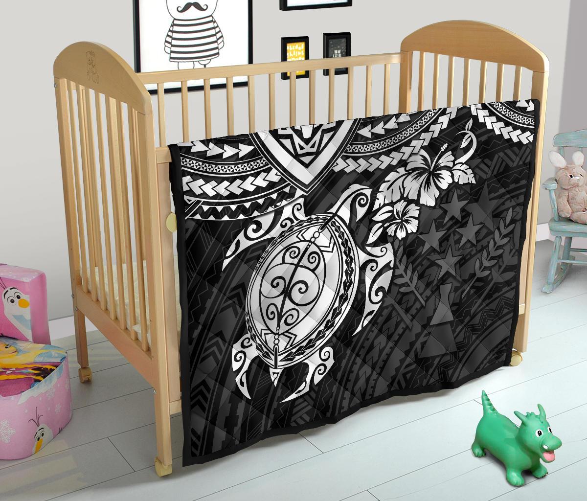 Kosrae Polynesian Premium Quilt - White Turtle - Polynesian Pride