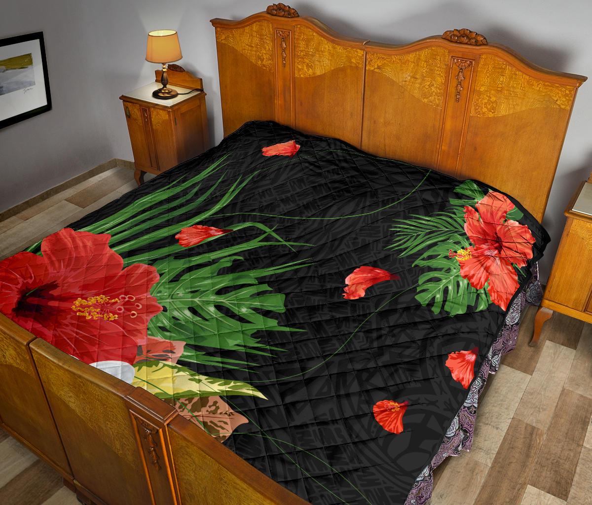 Hawaii Hibiscus Polynesian Premium Quilt - Polynesian Pride