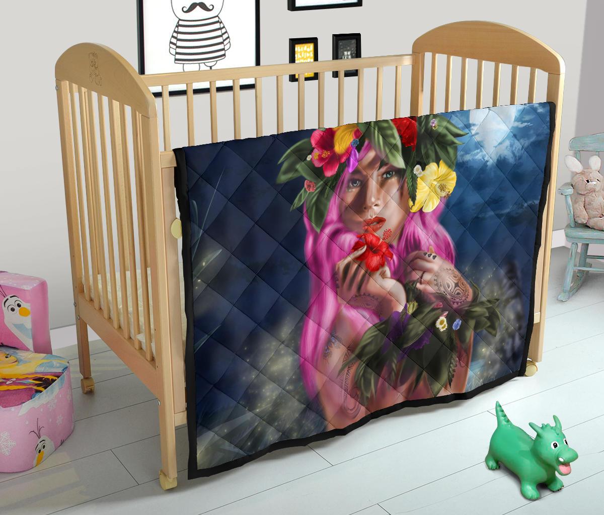 Hawaii Kanaka Colorful Hula Girl Premium Quilt - Dinh Style - Polynesian Pride