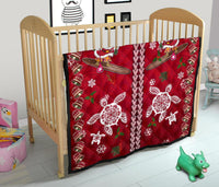 Hawaii Turtle Santa Claus Pattern Christmas Premium Quilt - San Style - AH - Polynesian Pride
