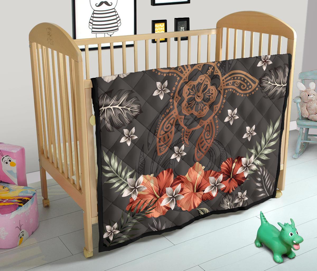 Hawaii Turtle Polynesian Hibiscus Kanaka Style Tropical - Premium Quilt AH - Polynesian Pride