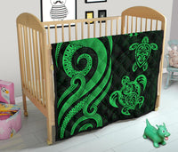Cook Islands Premium Quilt - Green Tentacle Turtle - Polynesian Pride