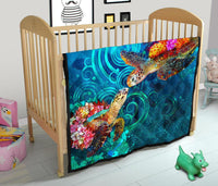 Hawaii Polynesian Premium Quilt - Sea Turtle Coral Treasure - Polynesian Pride