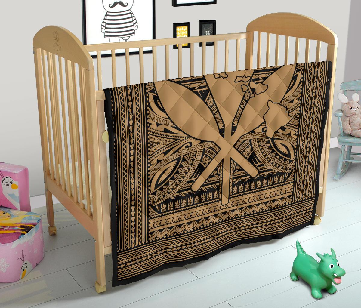 Hawaii Polynesian Kanaka Maoli Premium Quilt Gold - Polynesian Pride