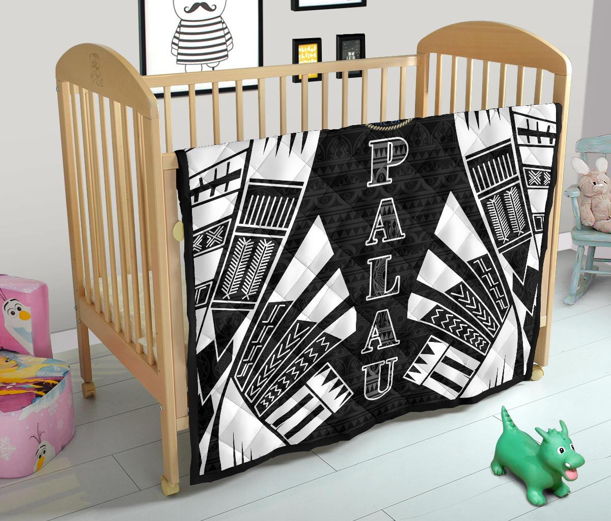 Palau Premium Quilt - Palau Seal Polynesian White Tattoo - Polynesian Pride