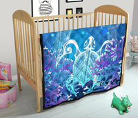 Hawaii Turtle Jellyfish Coral Galaxy Premium Quilt - Polynesian Pride