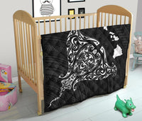 Rays Hawaii Map Polynesian Premium Quilt - White - Polynesian Pride