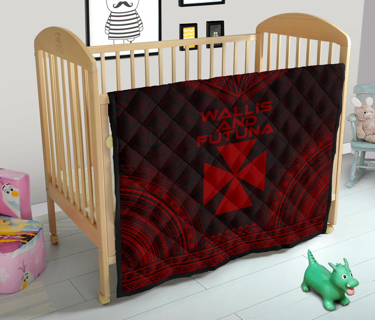 Wallis And Futuna Premium Quilt - Wallis And Futuna Coat Of Arms Polynesian Chief Red Version - Polynesian Pride