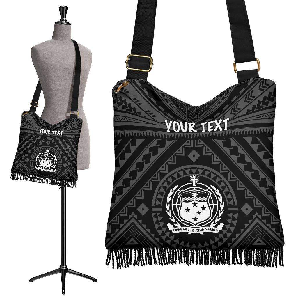 Samoa Personalised Crossbody Boho Handbag - Samoa Seal In Polynesian Tattoo Style - Polynesian Pride