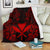 Polynesian Hawaii (Kanaka Maoli) Premium Blanket - Red Turtle Homeland White - Polynesian Pride