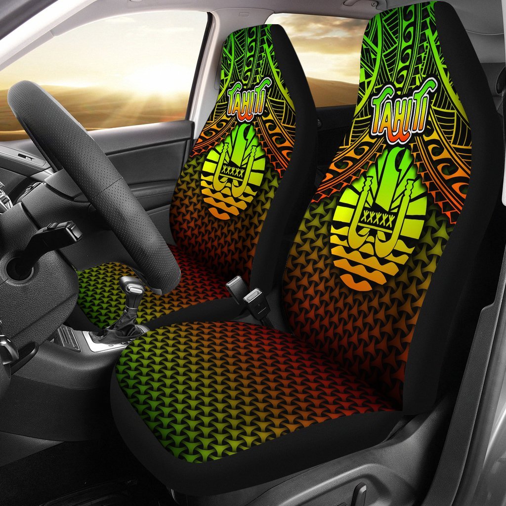 Polynesian Tahiti Car Seat Covers - Reggae Vintage Polynesian Patterns Universal Fit Reggae - Polynesian Pride