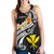 Hawaii Women's Racerback Tank - Kanaka Maoli Polynesian Patterns Plumeria (Black) - Polynesian Pride