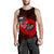 Samoa Men's Tank Top - Polynesian Hook And Hibiscus (Red) - Polynesian Pride