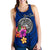 American Samoa Polynesian Custom Personalised Women's Racerback Tank - Floral With Seal Blue - Polynesian Pride