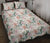 Tropical Pattern With Orchids Leaves And Gold Chains Quilt Bed Set - Polynesian Pride