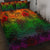 Polynesian Quilt Bed Set - Green Hibiscus Patterns Red - Polynesian Pride