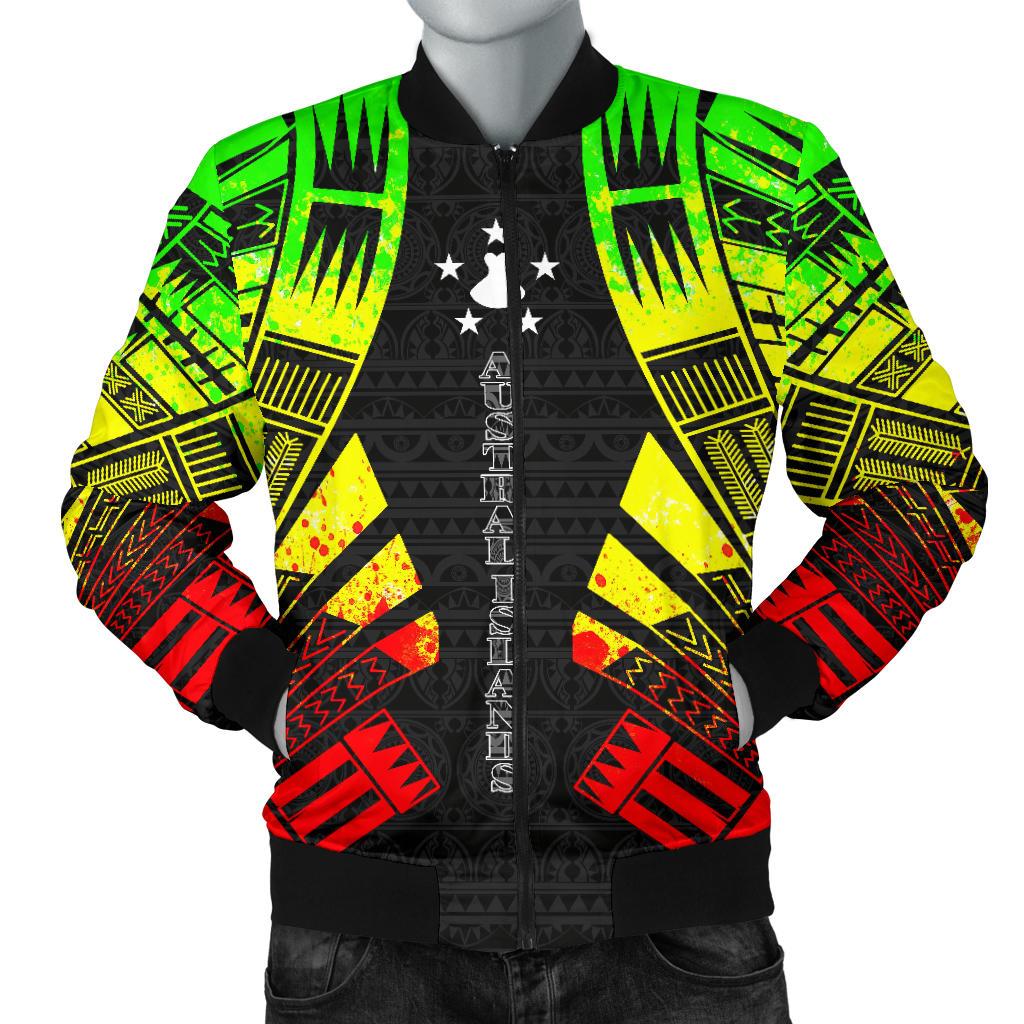 Austral Islands Men Bomber Jackets - Polynesian Tattoo Reggae Reggae - Polynesian Pride