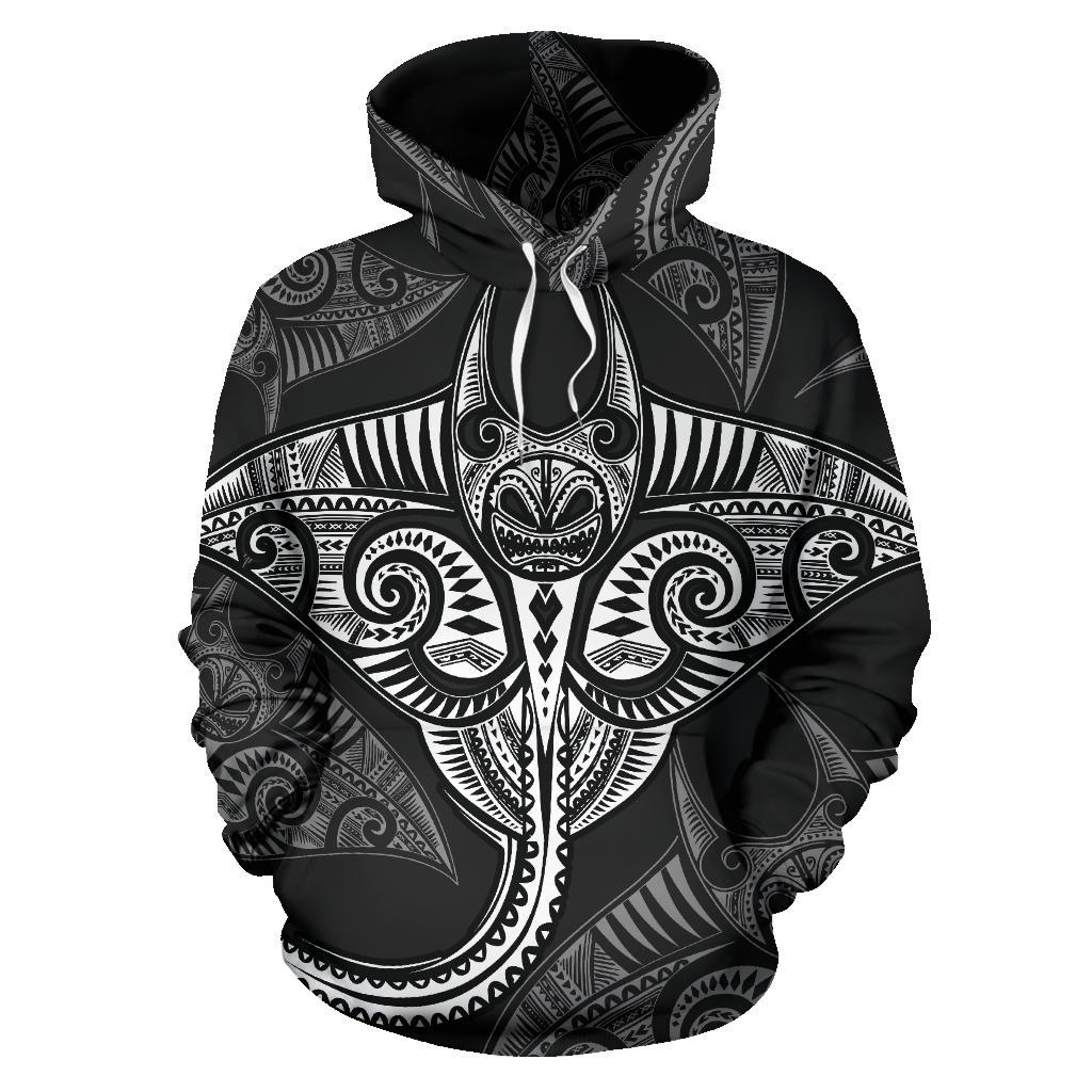 American Samoa Manta Ray Fish All Over Hoodie - Polynesian Pride