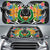 Pohnpei State Auto Sun Shades - Coat Of Arms With Tropical Flowers Auto Sun Shade - Pohnpei State Universal Fit Black - Polynesian Pride