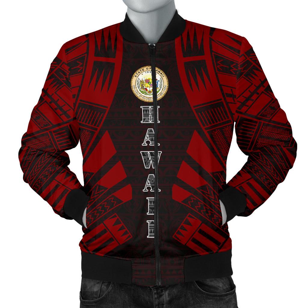 Hawaii Men Bomber Jackets - Polynesian Tattoo Red Red - Polynesian Pride