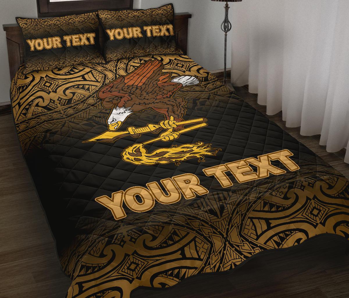 American Samoa Custom Personalised Quilt Bed Set - American Samoa Flag Polynesian Tattoo Black Frog Yellow - Polynesian Pride