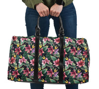 Tropical Flowers, Palm And Leaves Hawaii Travel Bag Travel Bag One size Black - Polynesian Pride