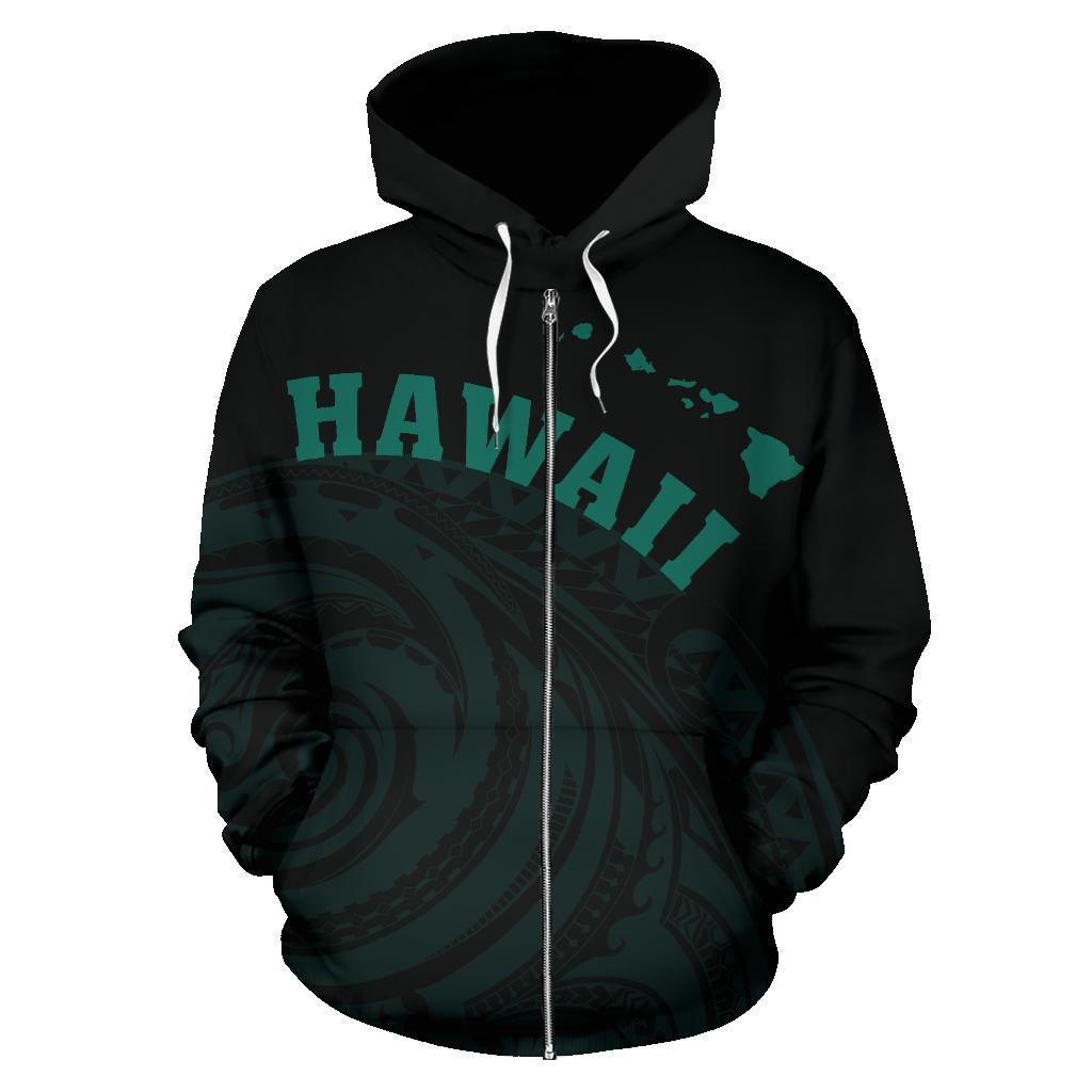 Hawaii Polynesia Hoodie Celadon Tatau Style - Polynesian Pride