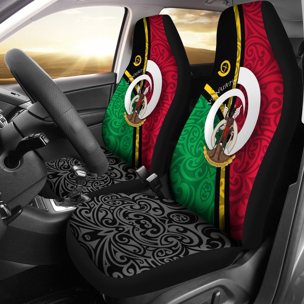 Vanuatu Car Seat Covers - Vanuatu Coat Of Arms Design - Polynesian Pride