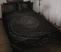 American Samoa Quilt Bed Set - Gray - Frida Style - Polynesian Pride
