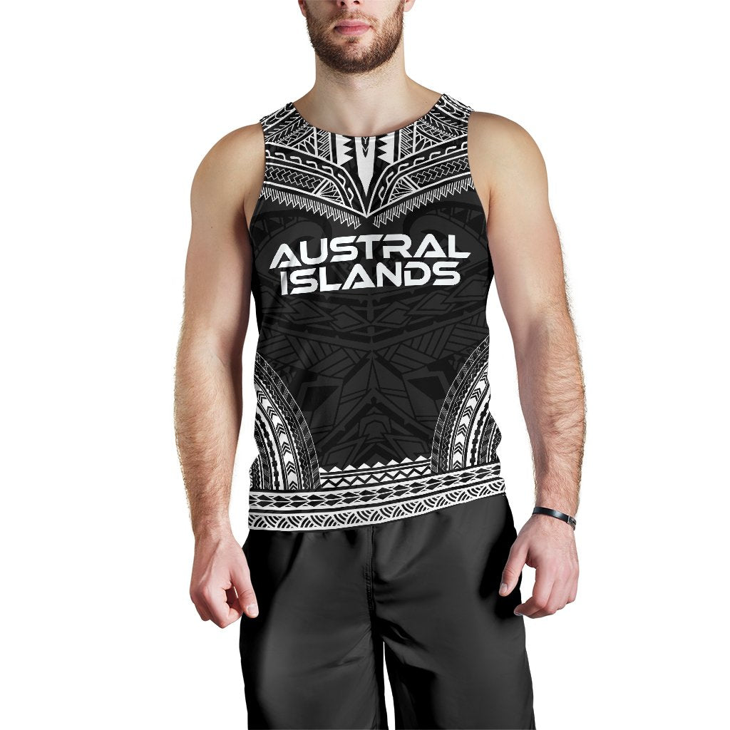 Austral Islands Men's Tank Top - Polynesian Chief Black Version Black - Polynesian Pride