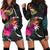 Chuuk Women's Hoodie Dress - Polynesian Hibiscus Pattern Black - Polynesian Pride