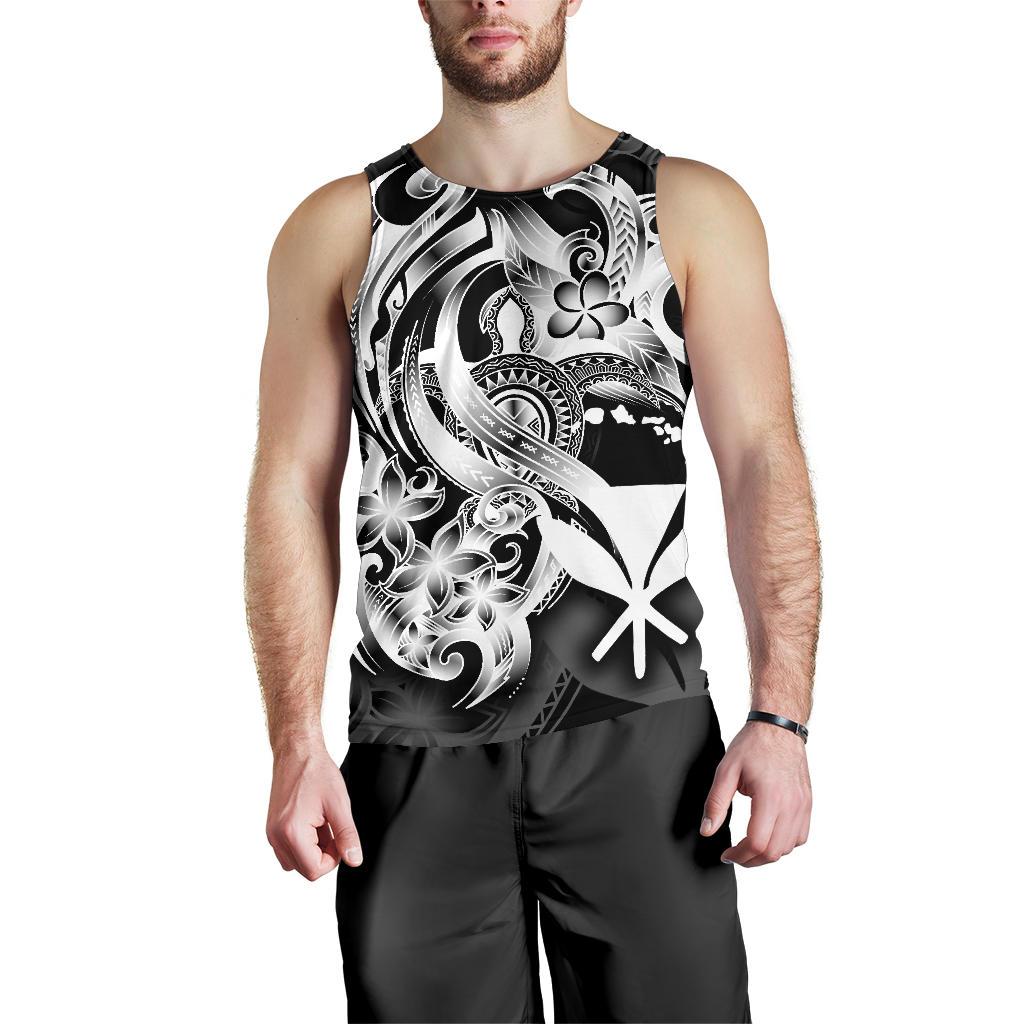Polynesian Hawaii Men's Tank Top - Kanaka Maoli White Turtle - Polynesian Pride