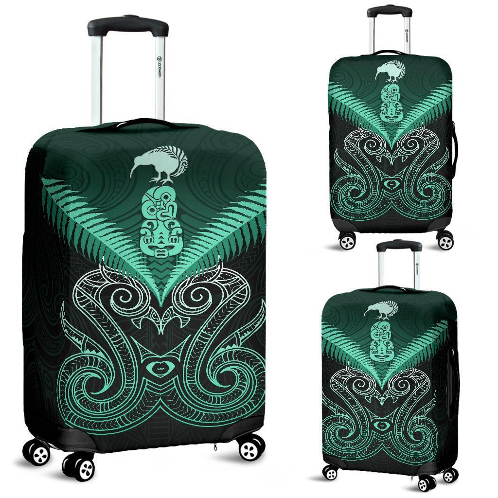 Maori Manaia New Zealand Luggage Covers Turquoise Turquoise - Polynesian Pride